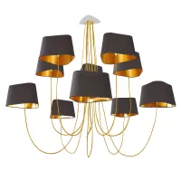 Lustre 10 Grand Nuage - Gris et Or - Designheure