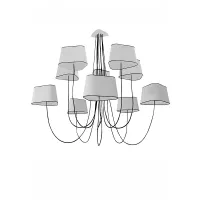 Chandelier 10 Moyen Nuage - White diffusing black border - Designheure