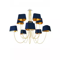 Lustre 10 Moyen Nuage - Bleu marine et or - Designheure