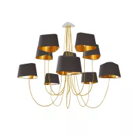 Chandelier 10 Moyen Nuage - Grey and Gold - Designheure