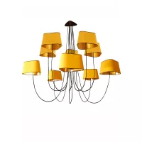 Chandelier 10 Moyen Nuage - Yellow and Gold - Designheure