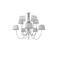 Chandelier 10 Petit Nuage - White diffusing black border - Designheure