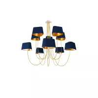 Chandelier 10 Petit Nuage - Navy blue and Gold - Designheure