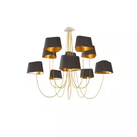 Chandelier 10 Petit Nuage - Grey and Gold - Designheure