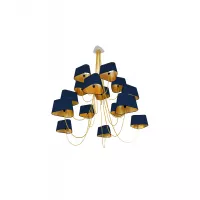 Chandelier 15 Petit Nuage - Navy blue and Gold - Designheure
