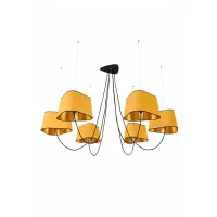 Chandelier 6 Moyen Nuage - Yellow and Gold - Designheure