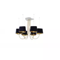 Chandelier 6 Petit Nuage - Navy blue and Gold - Designheure