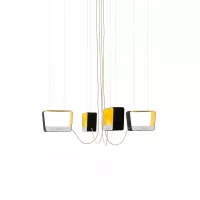 Lustre 4 Moyen Rectangle Eau de lumière - Marbre - Designheure