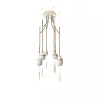 Chandelier 6 Fleur de Kaolin - dark grey cords - Designheure