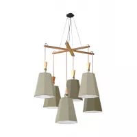 Lustre 6 Asymétrique - Kaki / Blanc - Designheure