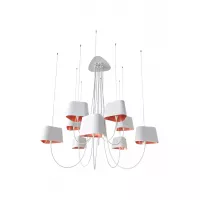 Chandelier 10 Petit Nuage - White and Pink copper - Designheure