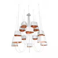 Chandelier 15 Grand Nuage - White and Pink copper - Designheure