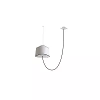 Decentered pendant light Moyen Nuage - White black borders - Designheure