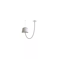 Decentered pendant light Petit Nuage - White & black borders - Designheure