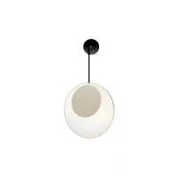 Pendant wall lamp Petit demi Reef - White and Beige satin - Designheure