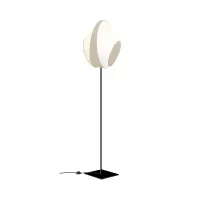 Floor lamp Large Reef - White and Beige satin - Designheure