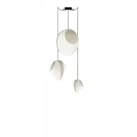 Lustre 3 Mixte Reef - Blanc et Beige satiné - Designheure