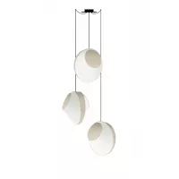 Lustre 3 Grand Reef - Blanc et Beige satiné - Designheure