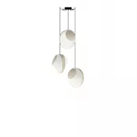 Lustre 3 Moyen Reef - Blanc et Beige satiné - Designheure