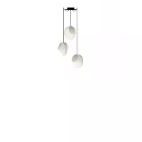 Lustre 3 Petit Reef - Blanc et Beige satiné - Designheure