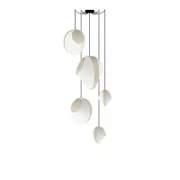 Chandelier 5 Mixed Reef - White and Beige satin - Designheure