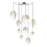 Chandelier 9 Mixed Reef - White and Beige satin - Designheure