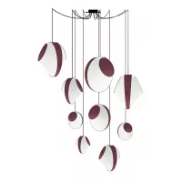 Lustre 9 Mixte Reef - Blanc et Bordeaux - Designheure