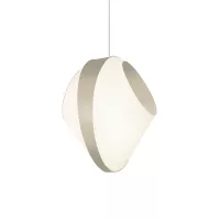 Pendant light Grand Reef - White and Beige satin - Designheure