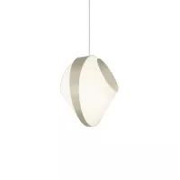 Pendant light Moyen Reef - White and Beige satin - Designheure