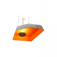 Suspension Grand Nénuphar système LED - Gris et Orange - Designheure