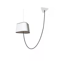 Decentered pendant light Moyen Nuage - White black borders - Designheure