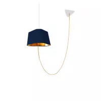 Decentered pendant light Moyen Nuage - Navy blue & Gold - Designheure