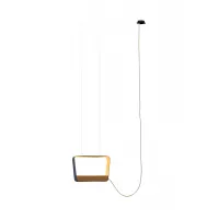 Suspension Moyen Rectangle Eau de lumière - Chêne - Designheure