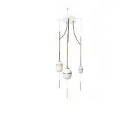 Pendant light trio Fleur de Kaolin 80 cm - Dark grey cords - Designheure