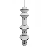 Suspension Grand Tower - Blanc bordure Noire - Designheure