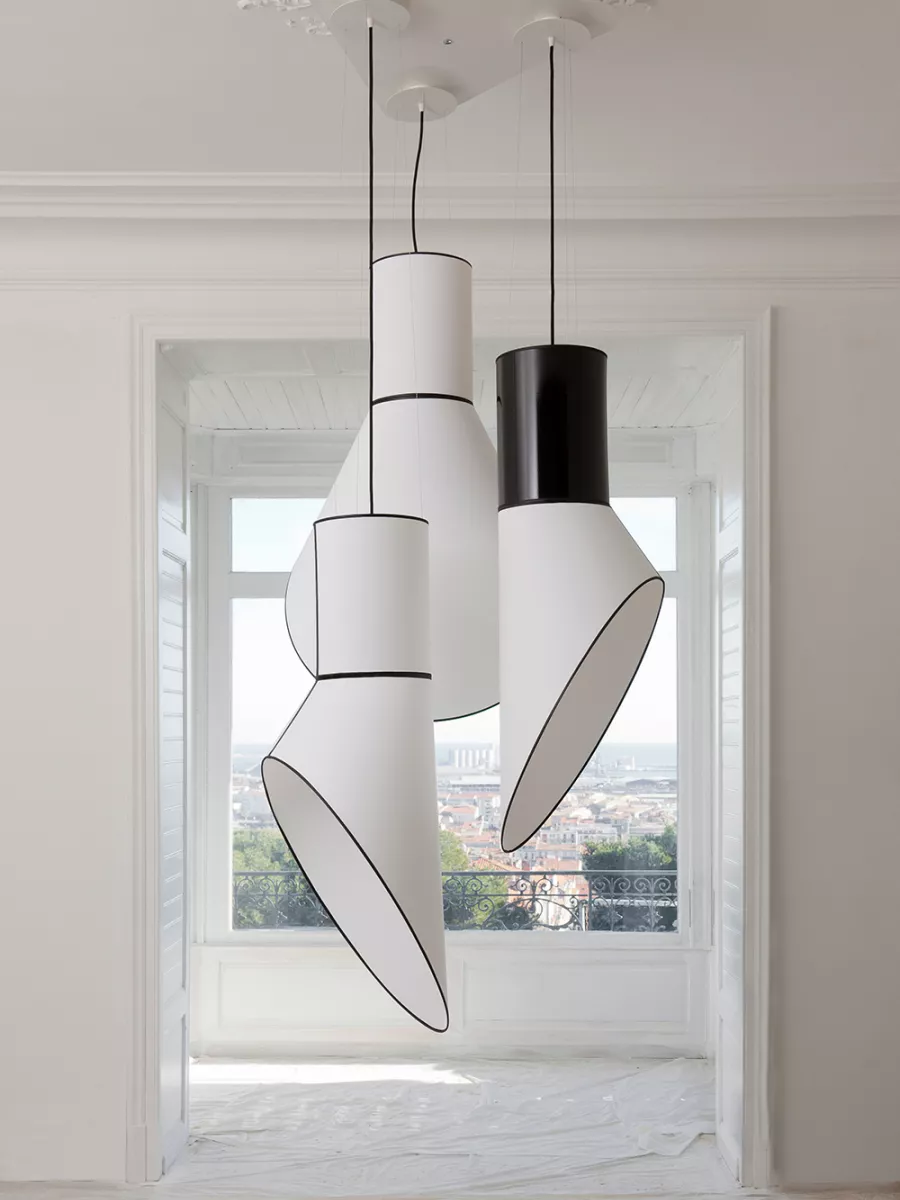 Lustre 3 Grand Cargo - Blanc Cylindres Blancs - Designheure