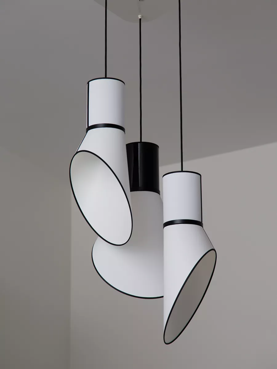 Chandelier 3 Petit Cargo - White with White cylinders - Designheure
