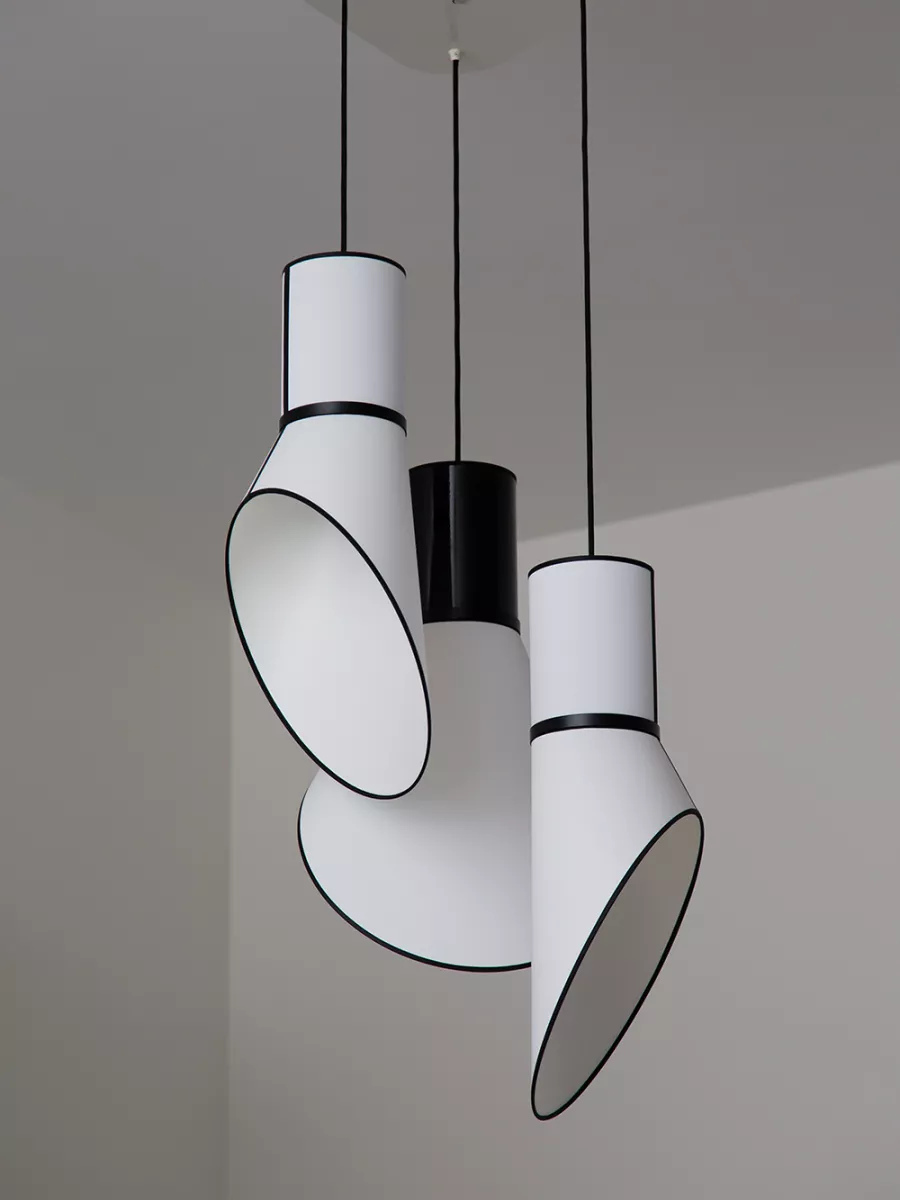 Chandelier 3 Baby Cargo - White with White Cylinders - Designheure