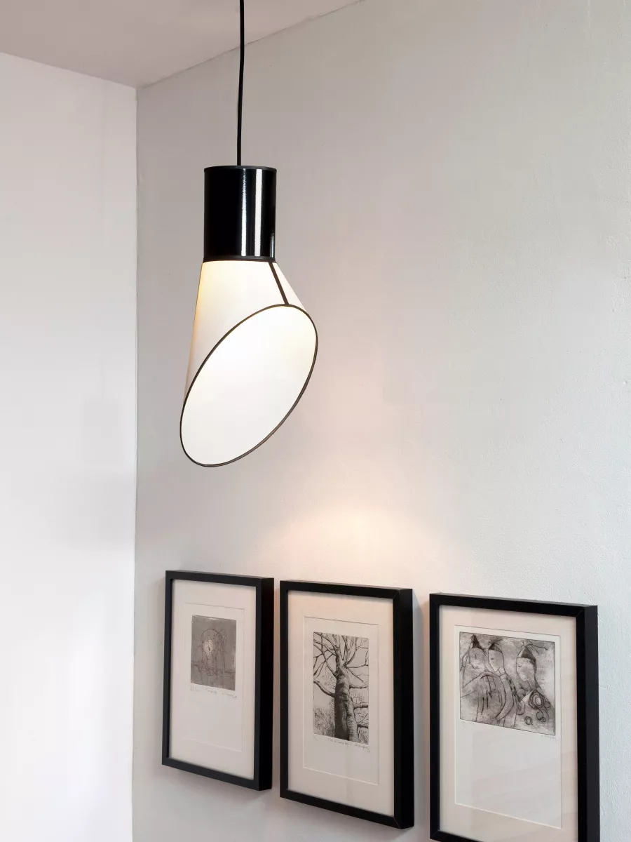 Pendant light baby Cargo - White Black Cylinder - Designheure