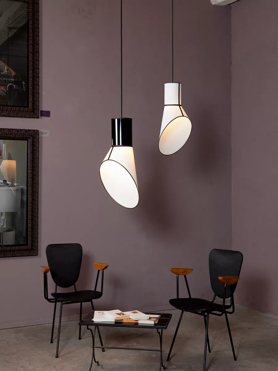 Pendant Light Petit Cargo - White with Black cylinder - Designheure