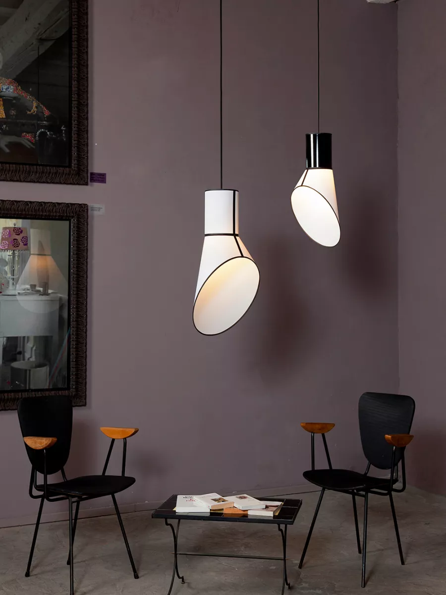 Pendant light baby Cargo - White Black Cylinder - Designheure