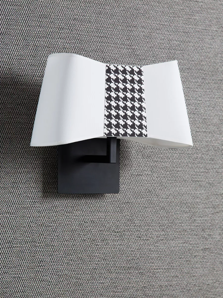 Wall lamp Petit Couture - White / Houndstooth print - Designheure