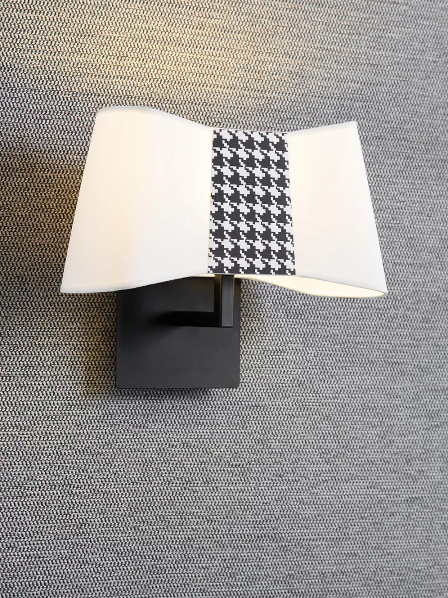 Wall lamp Petit Couture - White / Houndstooth print - Designheure