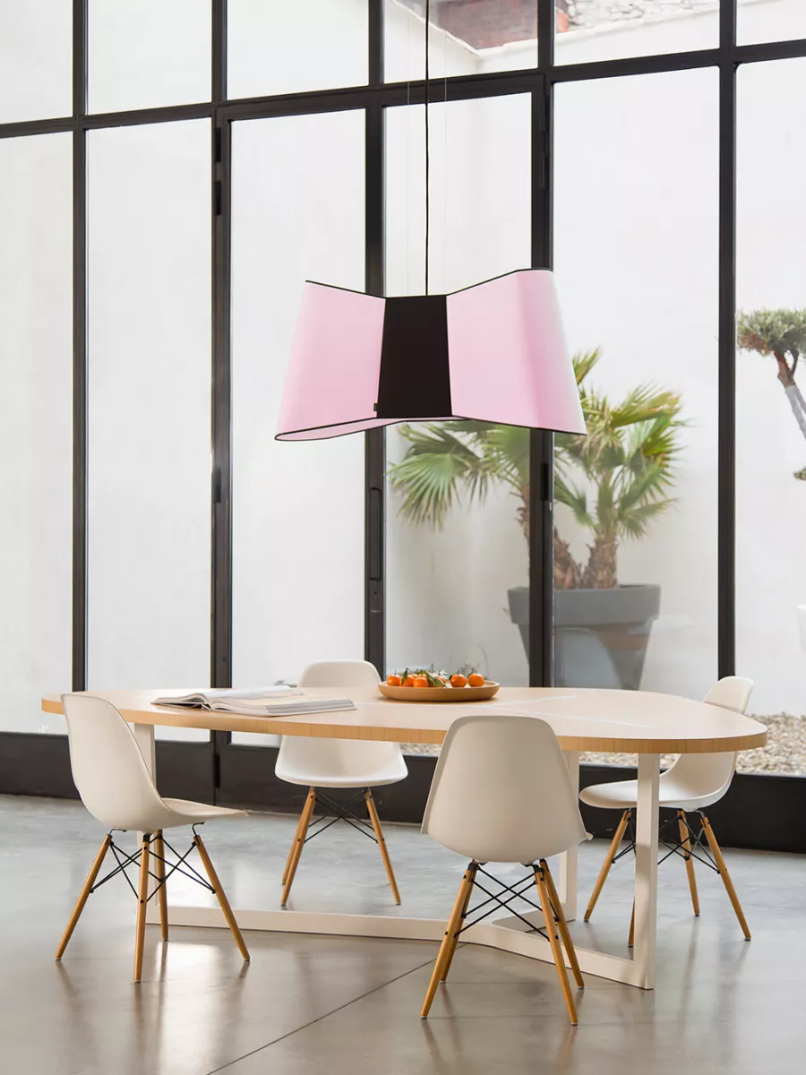 Pendant light XXL Couture - Light Pink / Black - Designheure