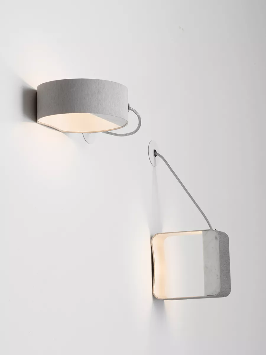 Wall lamp Small Square Eau de lumière - Marble - Designheure