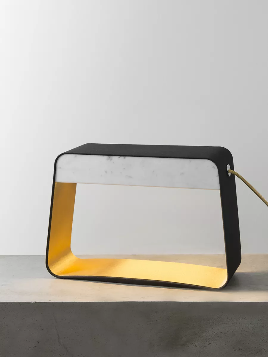 Table lamp Medium Rectangle Eau de lumière - Marble - Designheure