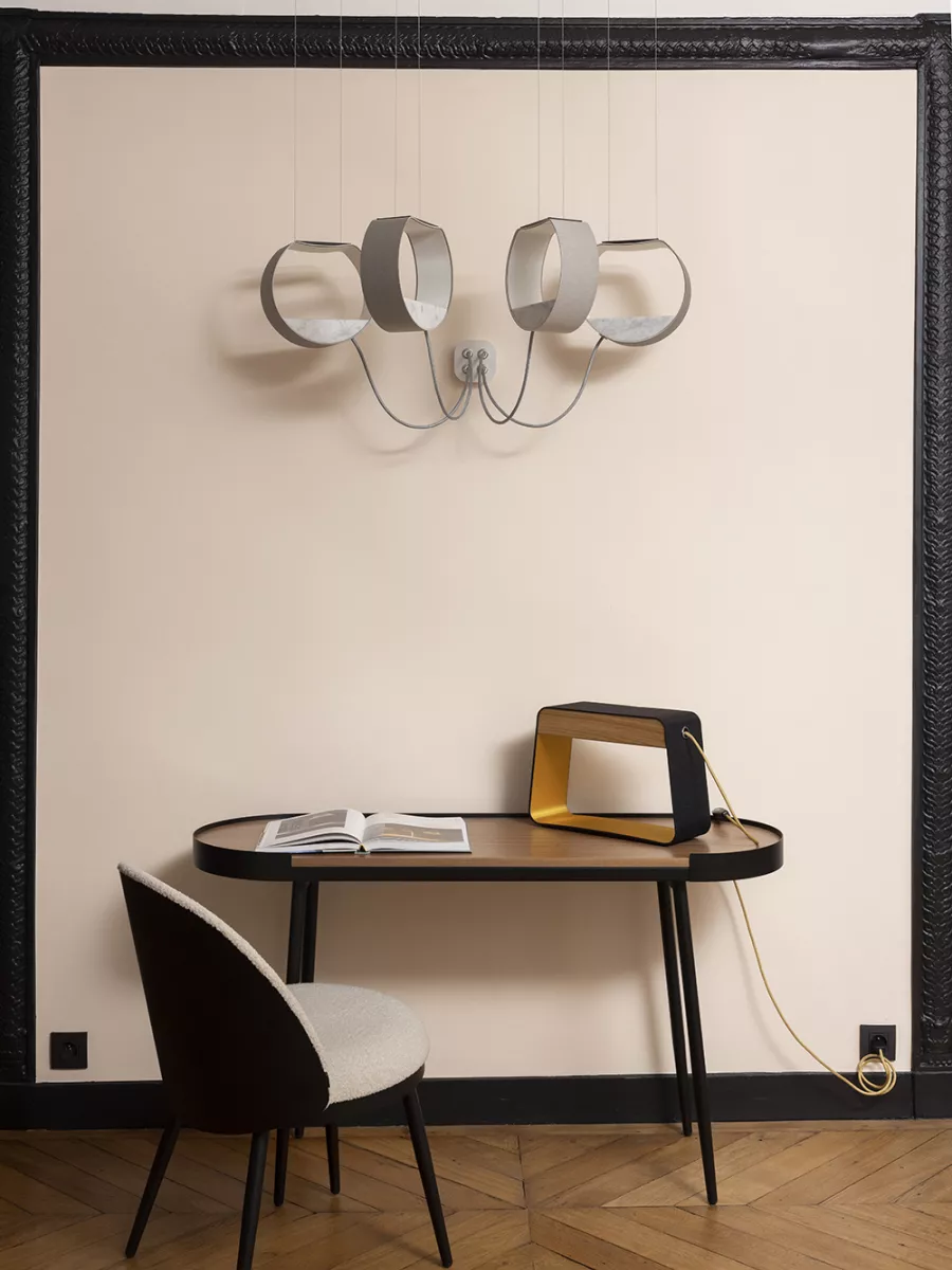 Table lamp Medium Rectangle Eau de lumière - Solid oak - Designheure