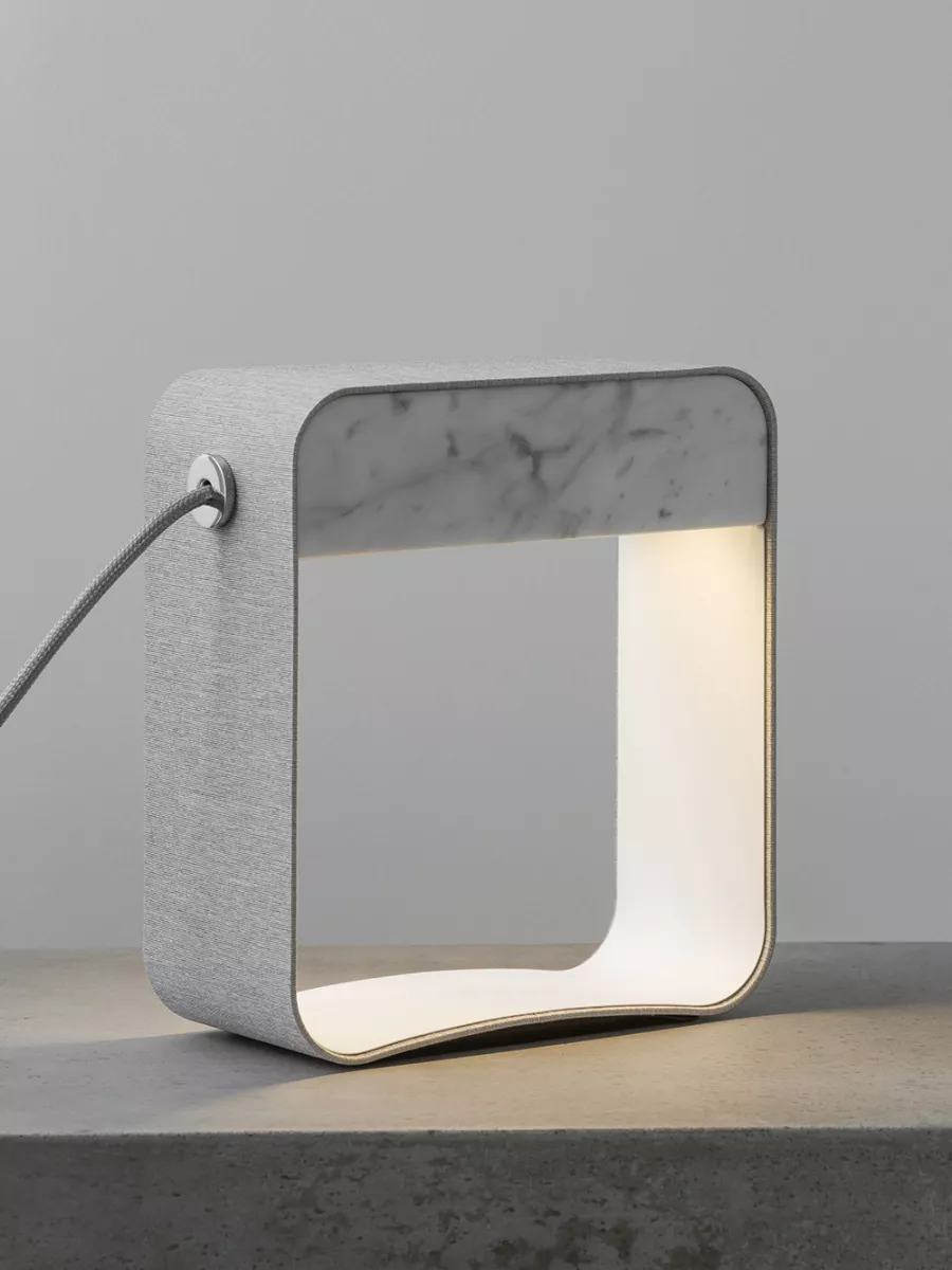 Table lamp Small Square Eau de lumière - Marble - Designheure