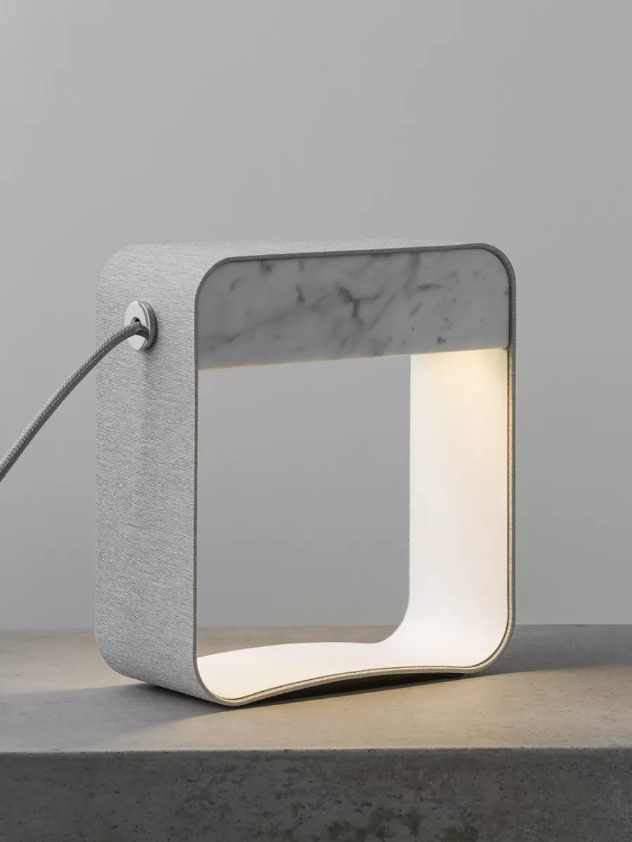 Lampe Petit Carré Eau de lumière - Marbre - Designheure