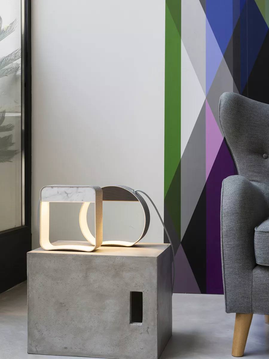 Lampe Petit Rond Eau de lumière - Chêne - Designheure